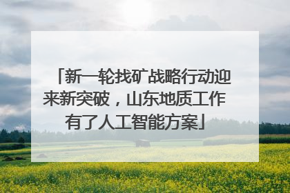 新一轮找矿战略行动迎来新突破，山东地质工作有了人工智能方案