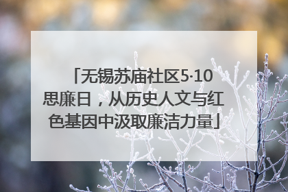 无锡苏庙社区5·10思廉日，从历史人文与红色基因中汲取廉洁力量
