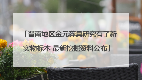 晋南地区金元葬具研究有了新实物标本 最新挖掘资料公布