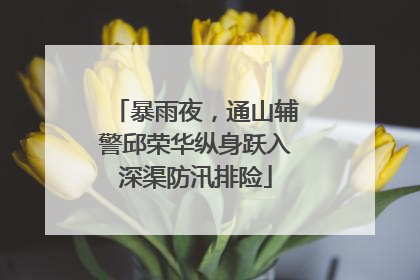 暴雨夜，通山辅警邱荣华纵身跃入深渠防汛排险