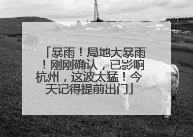 暴雨！局地大暴雨！刚刚确认，已影响杭州，这波太猛！今天记得提前出门