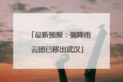 最新预报：强降雨云团已移出武汉