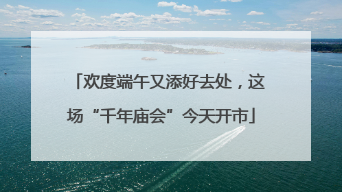 欢度端午又添好去处，这场“千年庙会”今天开市