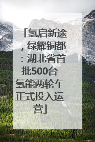 氢启新途，绿耀铜都：湖北省首批500台氢能两轮车正式投入运营