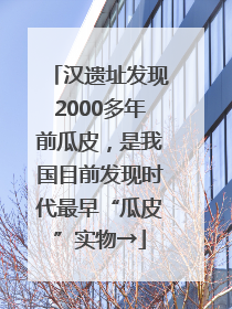 汉遗址发现2000多年前瓜皮，是我国目前发现时代最早“瓜皮”实物→