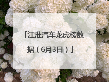 江淮汽车龙虎榜数据（6月3日）