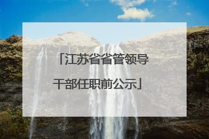 江苏省省管领导干部任职前公示