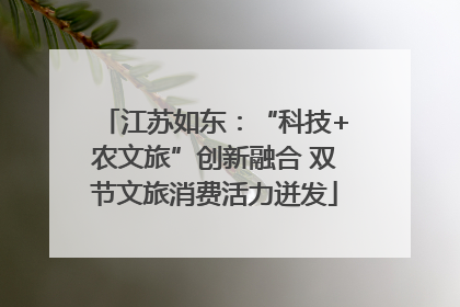 江苏如东：“科技+农文旅”创新融合 双节文旅消费活力迸发