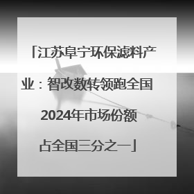江苏阜宁环保滤料产业：智改数转领跑全国 2024年市场份额占全国三分之一