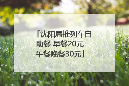 沈阳局推列车自助餐 早餐20元午餐晚餐30元