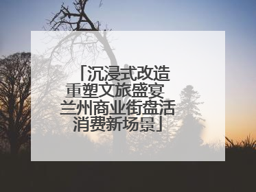 沉浸式改造 重塑文旅盛宴 兰州商业街盘活消费新场景