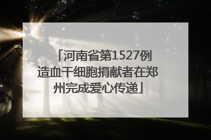河南省第1527例造血干细胞捐献者在郑州完成爱心传递