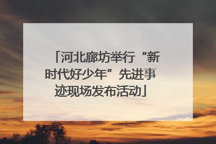 河北廊坊举行“新时代好少年”先进事迹现场发布活动