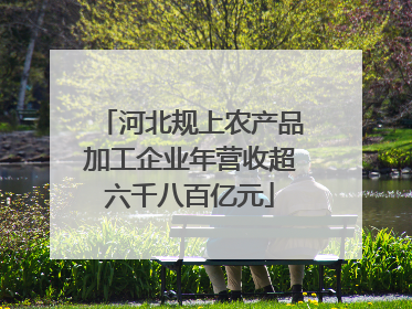 河北规上农产品加工企业年营收超六千八百亿元