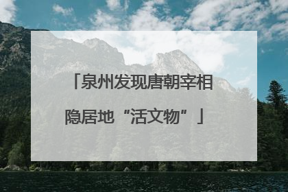 泉州发现唐朝宰相隐居地“活文物”