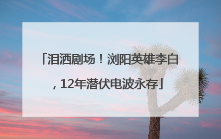 泪洒剧场！浏阳英雄李白，12年潜伏电波永存