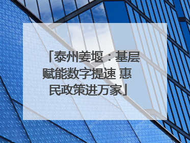 泰州姜堰：基层赋能数字提速 惠民政策进万家