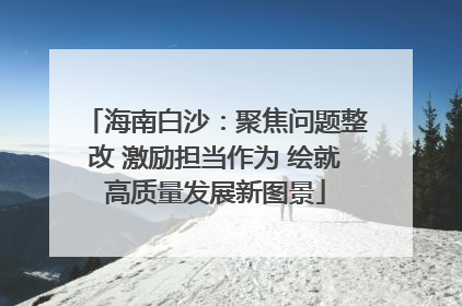 海南白沙：聚焦问题整改 激励担当作为 绘就高质量发展新图景