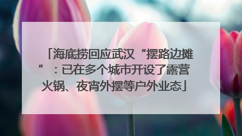 海底捞回应武汉“摆路边摊”：已在多个城市开设了露营火锅、夜宵外摆等户外业态