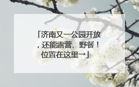济南又一公园开放，还能露营、野餐！位置在这里→