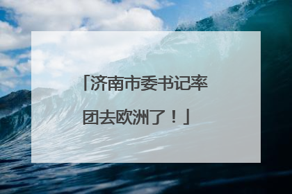 济南市委书记率团去欧洲了！
