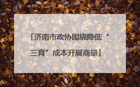 济南市政协围绕降低“三育”成本开展商量