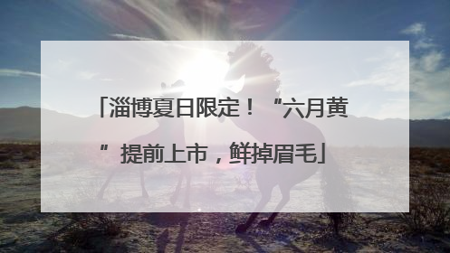 淄博夏日限定！“六月黄”提前上市，鲜掉眉毛
