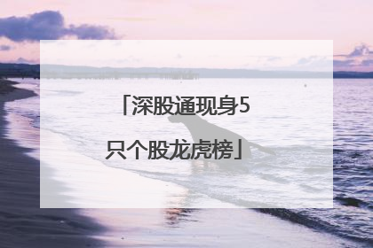 深股通现身5只个股龙虎榜