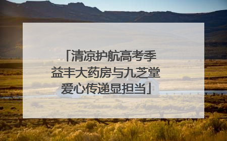 清凉护航高考季 益丰大药房与九芝堂爱心传递显担当