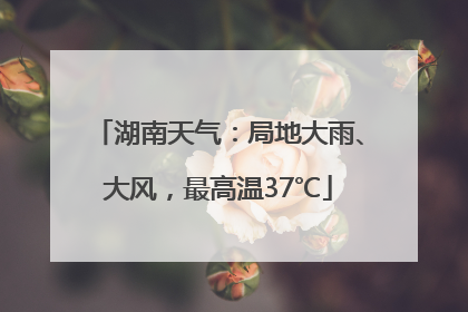 湖南天气：局地大雨、大风，最高温37℃