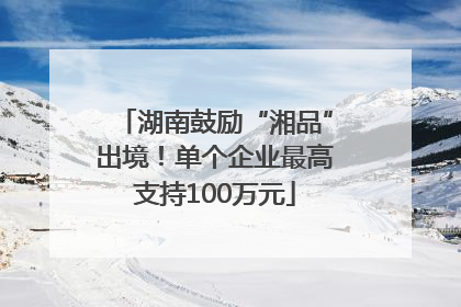 湖南鼓励“湘品”出境！单个企业最高支持100万元