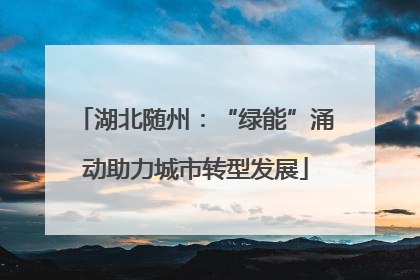 湖北随州：“绿能”涌动助力城市转型发展
