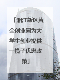 湘江新区黄金创业园为大学生创业提供一揽子优惠政策