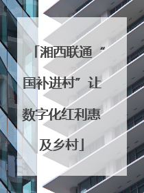 湘西联通“国补进村”让数字化红利惠及乡村