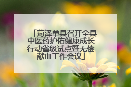 菏泽单县召开全县中医药护佑健康成长行动省级试点暨无偿献血工作会议