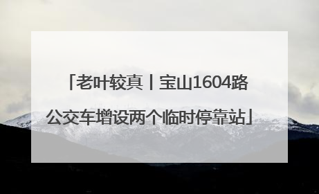 老叶较真丨宝山1604路公交车增设两个临时停靠站