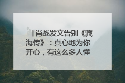 肖战发文告别《藏海传》：真心地为你开心，有这么多人懂你，导演回应“是否有第二季”