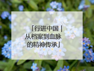 行进中国｜从档案到血脉的精神传承