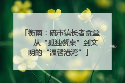 衡南：硫市镇长者食堂——从“孤独餐桌”到文明的“温馨港湾”