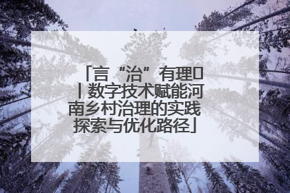 言“治”有理⑪丨数字技术赋能河南乡村治理的实践探索与优化路径