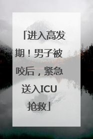 进入高发期！男子被咬后，紧急送入ICU抢救