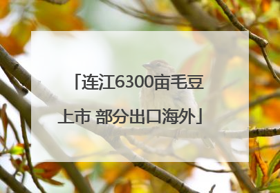 连江6300亩毛豆上市 部分出口海外