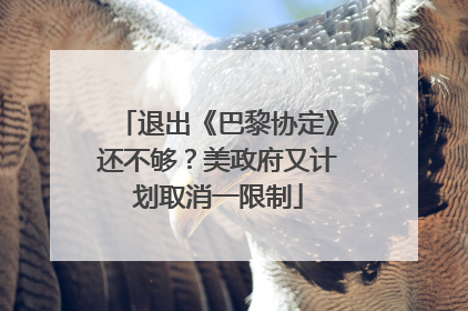退出《巴黎协定》还不够？美政府又计划取消一限制