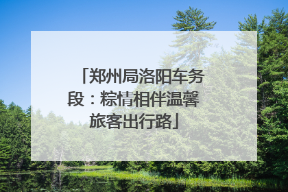郑州局洛阳车务段：粽情相伴温馨旅客出行路
