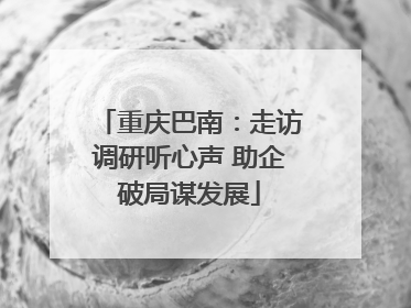 重庆巴南：走访调研听心声 助企破局谋发展