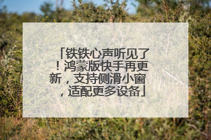 铁铁心声听见了！鸿蒙版快手再更新，支持侧滑小窗，适配更多设备
