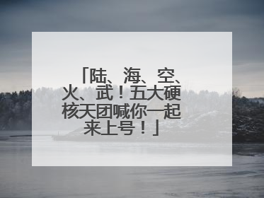 陆、海、空、火、武！五大硬核天团喊你一起来上号！