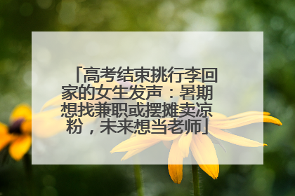 高考结束挑行李回家的女生发声：暑期想找兼职或摆摊卖凉粉，未来想当老师