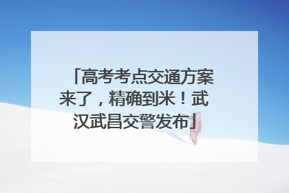 高考考点交通方案来了，精确到米！武汉武昌交警发布