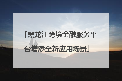 黑龙江跨境金融服务平台增添全新应用场景